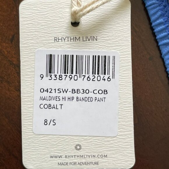 Rhythm. Maldives Cobalt Blue Ribbed High Rise Bikini Swim Set NWT Small - Picture 4 of 11